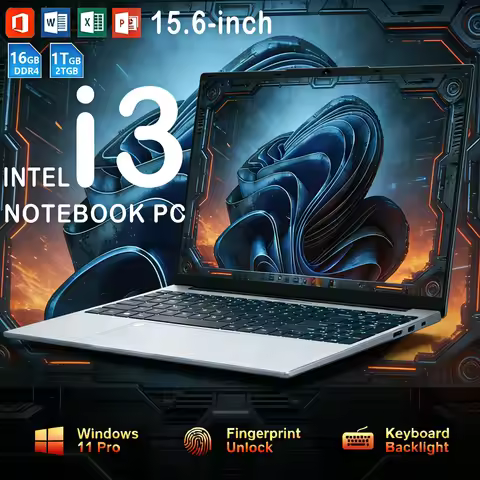 15.6" i3 PC Intel Core i3-6100U Windows 11 Laptops Fingerprint unlock 16GB RAM 1TB SSD Office Backli
