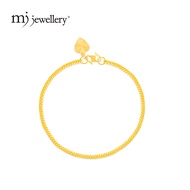 MJ Jewellery 916/22K Gold Machine Carved Curb Chain Bracelet T002