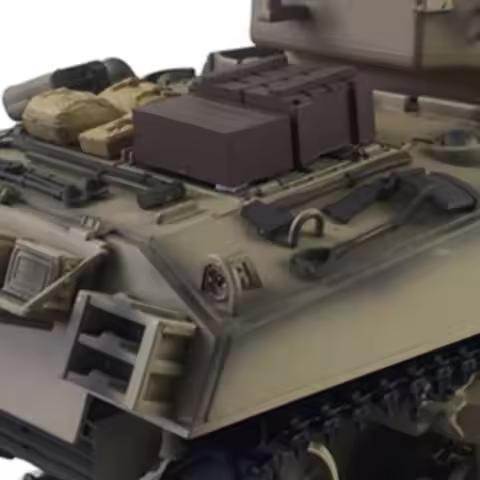 1/16 HENG LONG 7.0 RC Tank Model Upgraded M4A3 Sherman 3898 Metal Tracks Barrel Recoil Gearbox Smoke