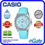 Casio LTP-2088L-2AV Women Analog Light Blue Leather Silver Case Original Watch