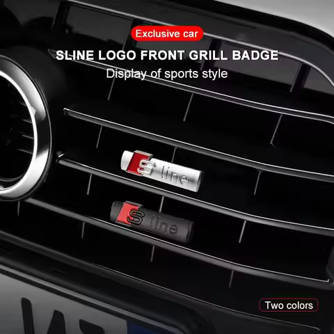 3D Metal Front Grille Emblem Badge Sticker Car Body Sticker for Audi Sline B6 B7 B8 B9 A3 8P 8V A4 A