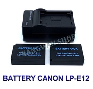 LP-E12 \ LPE12 แบตเตอรี่ \ แท่นชาร์จ \ แบตเตอรี่พร้อมแท่นชาร์จสำหรับกล้องแคนนอน Battery \ Charger \ Battery and Charger For Canon EOS M100,M50,M10,M2,M,Rebel SL1,100D,PowerShot SX70 HS,Kiss M,Kiss X7 BY JAVA STORE