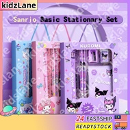 Alat Tulis Kuromi Stationery Set Students For Kids Sanrio Cinnamoroll Melody Gift Set Pencils Ruler 