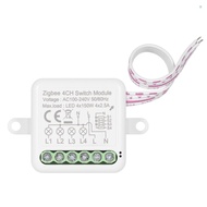 4CH Zigbee Mini Smart Switch Relay Module Support 2 Way Control Switch for Smart Home Automation, Wo