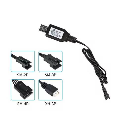 7.4V Dual 3.7V USB Charger For SM-2P/3P SM-4P Reverse XH-3P/4P Li-ion Batteries Electric RC Car Boat
