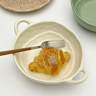 [in stock] Northern Europe ins Wind Double Ear Ceramic Bowl for Snail Noodles, Large Bowl for Dormit