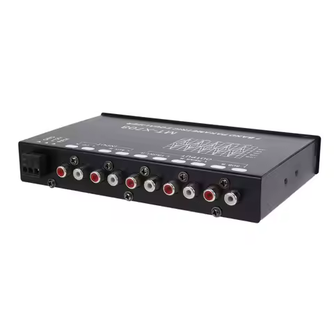 2X 7-Band Car Audio Equalizer, Adjustable 7 Bands EQ Amplifier Graphic Equalizer With CD/AUX Input S