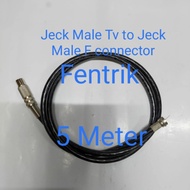 Kabel antena digital Receiver jack Tv male besi to jack male F 5 meter