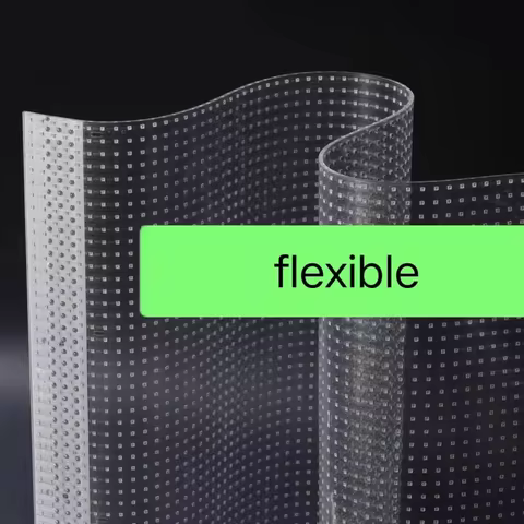 Indoor LED Full Color Ultra-Thin Crystal Film Display P6 P8 P10 RGB Transparent Flexible LED Panel 3