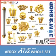 Heng Original™ Aerox Complete Gold Bolts Set All Bolts Full set Yamaha Aerox Tags: Yayamin Bolts | Heng Bolts | Gold Bolts | Yamaha || Aerox gold bolts