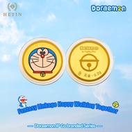 【HETIN】Doraemon Gold Coin Red Packets (0.2g) 24K/999 Pure Gold Commemorative Coin