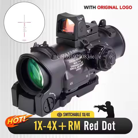 1-4X32 Fixed Dual Purpose 1x-4x Tactical Scope W/Quick Detachable Rifle Scope Hunting with Mini Red 