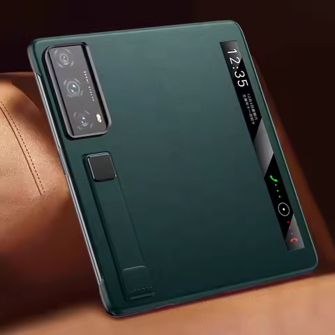 Genuine Leather Magnetic Smart Flip Phone Case for Honor Magic V2 VS2 V3 VS3 VS with fundas Wriststr