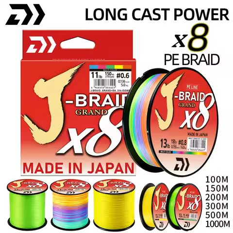 2026 Original X8DAIWA-J Braided Expedition 8 strands Fishing Line PE Super Line Sea Fishing wire 100