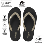 Fipper Comfy Sandal Jepit Anti Slip Pria Wanita Original Ringan Nyaman Hitam Black / Khakis
