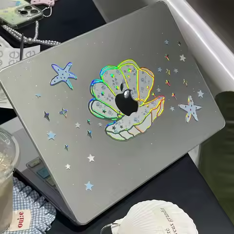 Ocean Star Laser shellCrystal Laptop Case For Macbook Air 13.6 M4 M3 M2 Air13.3 A1932 A2179 A2337 Ne