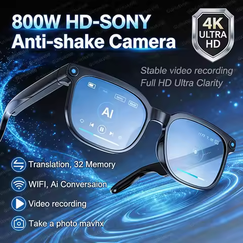 New AI Smart Glasses 8 Million HD Pixels Camera Photo 1080P HD Video Recording Sunglasses Call Music