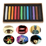 aliwell Painting Chalk Set Fluorescent Crayons Disposable Hair Dying Rod (12 Colors)