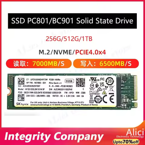 Original SSD PC801/ BC901 512G 1T 256G 2280 PICE4.0 NVME notebook M.2 solid-state drive BC711