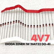 (10 PCS) DIODE 1W 1WATT 4V7 4.7V 4.7V DIODE 1N4732A 1N 4732A IN4732A IN 4732A DO-41 ST
