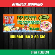 cetak SPANDUK ES BUAH PRASMANAN / ES BUAH PRASMANAN / CETAK SPANDUK ES BUAH PRASMANAN UKURAN 60 X 160 CM / SPANDUK ES BUAH PRASMANAN