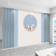 Bamboo Wood Fiber Background Wall Fiber TV Seamless Nordic Living Room Wall Board Buckle Board Light