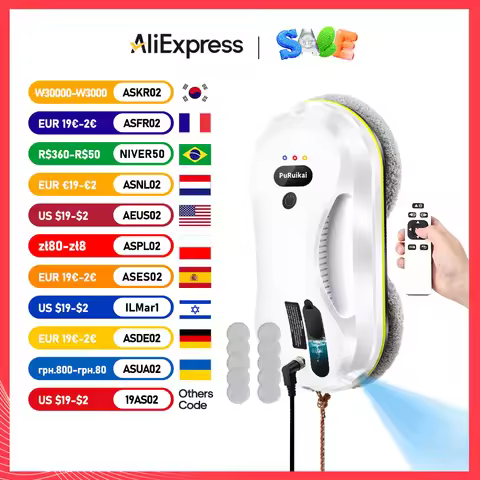 PuRuiKai Window Cleaning Robot Vacuum Cleaner, Window Cleaning Robot, Water Spray Glass Cleaning Rob