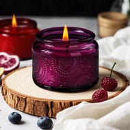 1pc Handmade Soy Wax Scented Candle, 95g/3.35oz Multi-Colored Glass Soy Wax Candle, Used For Home De