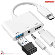 SIRENU8Y0C Type-C to 3.5m Tablet Headphone 3 in 1 Audio Converter