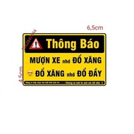 Vehicle Borrowing Notification Sticker Remembers to Refuel 1 sheet 6,5x4,5 - Vindecal BD