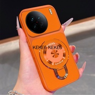 Magnetic U-shield holder suitable for vivoX90 mobile phone case X90pro imitation leather X90pro+ sof