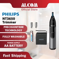 PHILIPS NT3650 / KOIZUMI KMC-0370 Trimmer with Washable & AA Battery for Nose Ear Eyebrow Hair