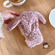Cute Plush Leopard Print Rabbit Phone Case For Realme GT Neo6 Neo5 SE Neo3 Neo3T Neo2 Neo2T X7 Max X