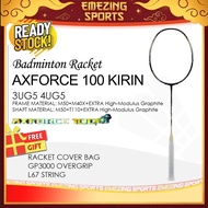 (READY STOCK) Axforce 100 Kirin Qilin Black Gold Badminton Racquet Unstrung (Free Grip & String & Ba