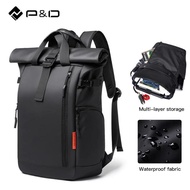 P&D Roll Top Men Backpack 21L Laptop Travel Commuting Bagpack Water-resistant Lightweight Bag Man Ev