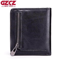 GZCZ Men Bifold Purse Wallet Man Soft Genuine Leather Walet With Coin Bag Slots Multifunction Zipper Purse Top Quality 2018 New SarahMi