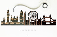 倫敦天際線剪影海報 | 電影錄影帶编织 | 客制城市系列 | 生日
