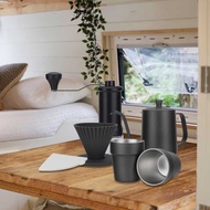 25 Years Hand Brew Coffee Set 9 Piece Set Outdoor Camping Stainless Steel Hand Brew Pot Coffee Set