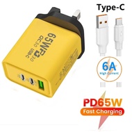 65w Fast Charger For Phone PD + QC3.0 Fast Charging Adapter With Cable For Ip Samsung Huawei Oppo Vivo Xiaomi Realme