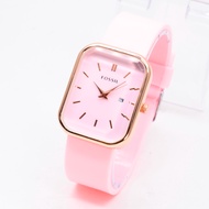 Fosil jam Tangan Fashion Wanita Tali Karet Kotak Elegan Korean Style Jam Tangan Perempuan Aesthetic