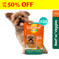 Goodest Dog Braised Beef with Veggies Pack of 24 Wet Dog Food Pouch (130g)