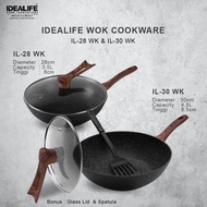 [BONUS SPATULA] Idealife Wok Kuali Wajan 28 cm / 30 cm IL 28 WK / IL 30 WK IL-28WK IL-30WK IL28WK IL