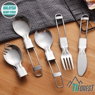 Foldable Spoon Fork Spork Portable Stainless Steel Camping Spoon Tableware Picnic Set Travel Hiking Outdoor Sudu Garpu