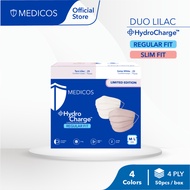 MEDICOS HydroCharge 4 Ply Surgical Face Mask Regular And Slim Fit - Duo Color (1 Box)