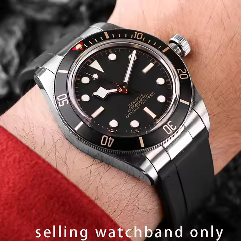 Fluororubber wristband for Tudor Biwan 1958M79030N M79030B 39mm Fluororubber headband watch strap 20