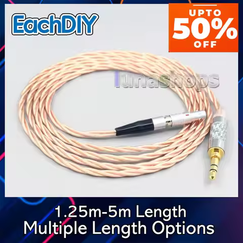 Silver Plated OCC Shielding Coaxial Earphone Cable For AKG K812 K872 Reference Headphone Headset LN0
