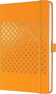 SIGEL JN211 Jolie Ruled Notebook A5 Orange Hardback 174 Pages Elastic Band Pen Loop Pocket FSC Certified Diary