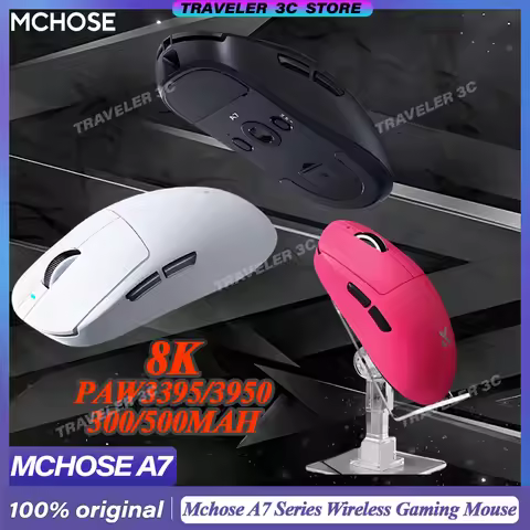 MCHOSE A7 Series Customized Wireless Gaming Mouse 2.4G A7 Pro Ultra Mouse PAW3950 E-Sport 8K Top Spe