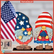 HD| American Flag Gnome Decor 2 Pcs 4th of July Patriotic Gnome Decorations Red Blue White Wooden Am