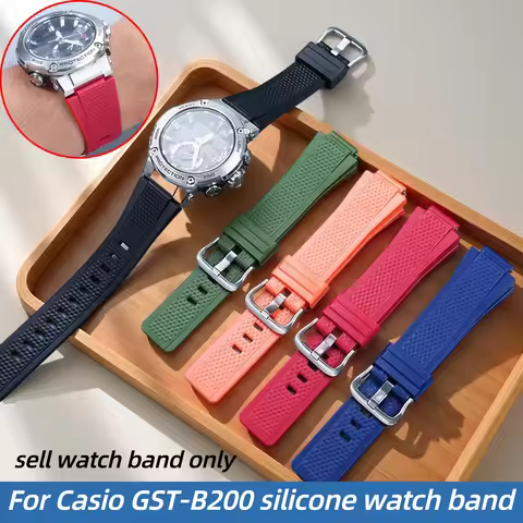 GST-B200 Resin Watch band For Casio G-SHOCK GST-B200-1A Men Sports Waterproof Silicone Watch Strap R